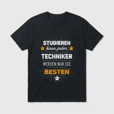 Techniker Lustiger Spruch Studieren T-Shirt – Klassisches T-Shirt in Schwarz