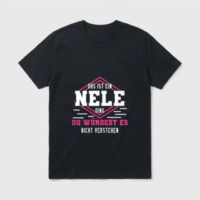 Nele Namensshirt mit lustigem T-Shirt – Klassisches T-Shirt in Schwarz