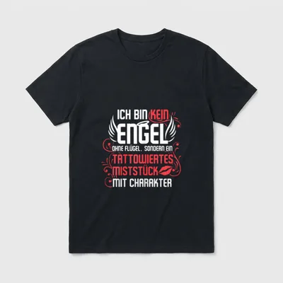 Tätowierter Miststück Statement Tattoo T-Shirt – Klassisches T-Shirt in Schwarz