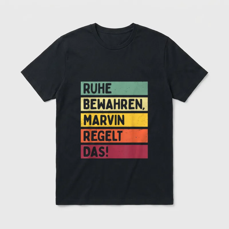 Ruhe Bewahren Marvin Regelt T-Shirt – Klassisches T-Shirt in Schwarz