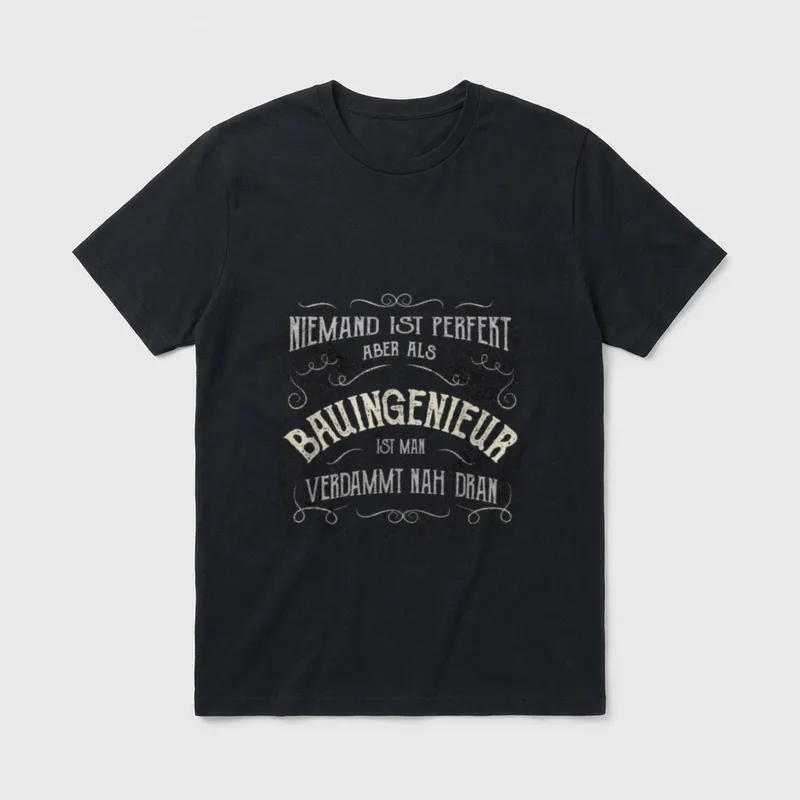 Lustiger Spruch Beruf Bauingenieur T-Shirt – Klassisches T-Shirt in Schwarz