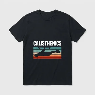 Retro Calisthenics Lustige Calisthenics T-Shirt – Klassisches T-Shirt in Schwarz