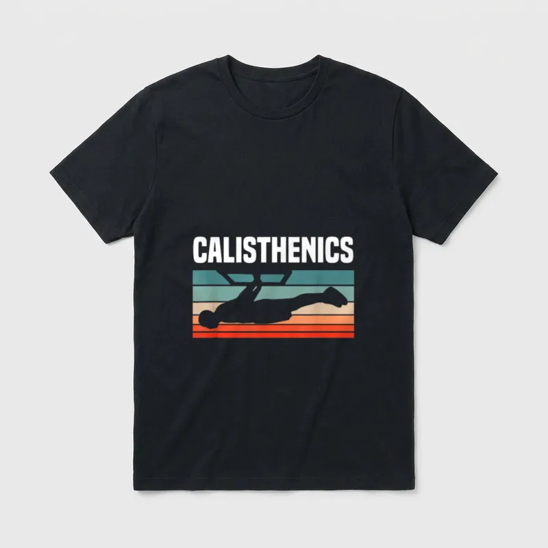 Retro Calisthenics Lustige Calisthenics T-Shirt – Klassisches T-Shirt in Schwarz