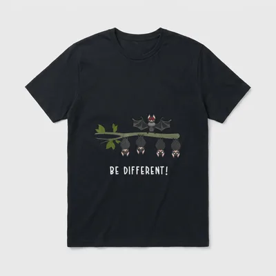 Be Different Fledermaus Vampir T-Shirt – Klassisches T-Shirt in Schwarz
