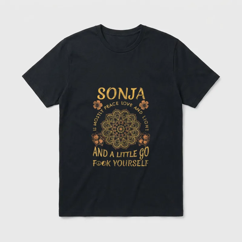 Vorname Sonja Lustiges Personalisiertes T-Shirt – Klassisches T-Shirt in Schwarz