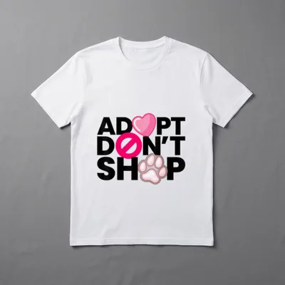 Veganer Spruch Adopt Dont T-Shirt – Klassisches T-Shirt in Schwarz
