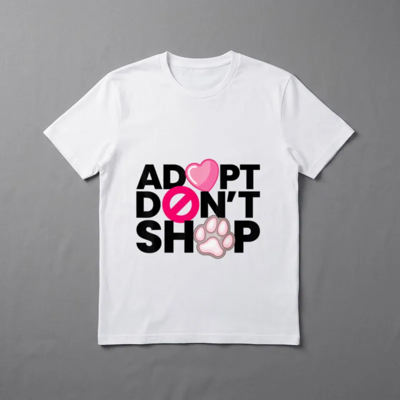 Veganer Spruch Adopt Dont T-Shirt – Klassisches T-Shirt in Schwarz
