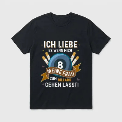 Billiard Billiardspieler Pool Snooker T-Shirt – Klassisches T-Shirt in Schwarz