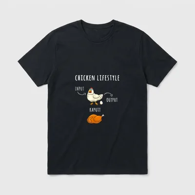 LUSTIGES HÜHNER CHICKEN LIFESTYLE T-Shirt – Klassisches T-Shirt in Schwarz
