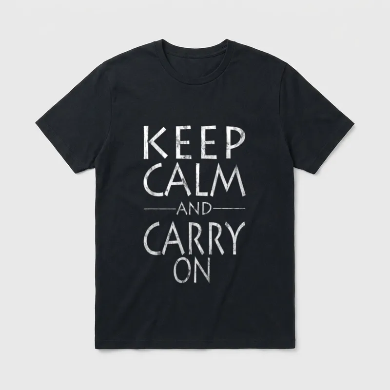 Keep Calm Lustiges Damen/Herren Cool T-Shirt – Klassisches T-Shirt in Schwarz