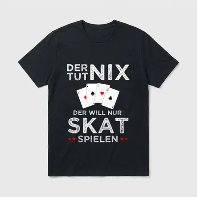 Skat Spielen Kartenspiele Karte T-Shirt – Klassisches T-Shirt in Schwarz