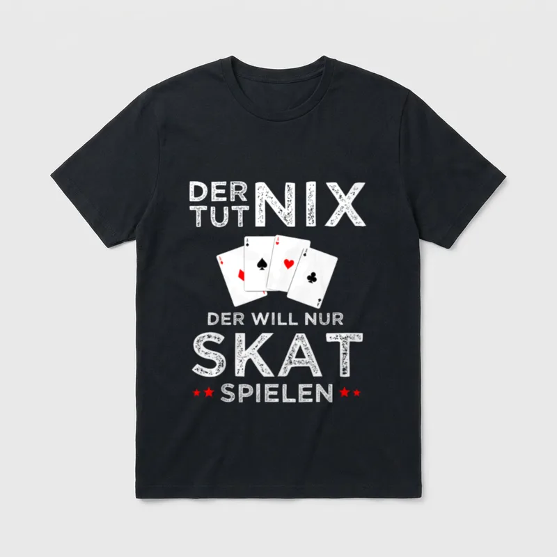 Skat Spielen Kartenspiele Karte T-Shirt – Klassisches T-Shirt in Schwarz