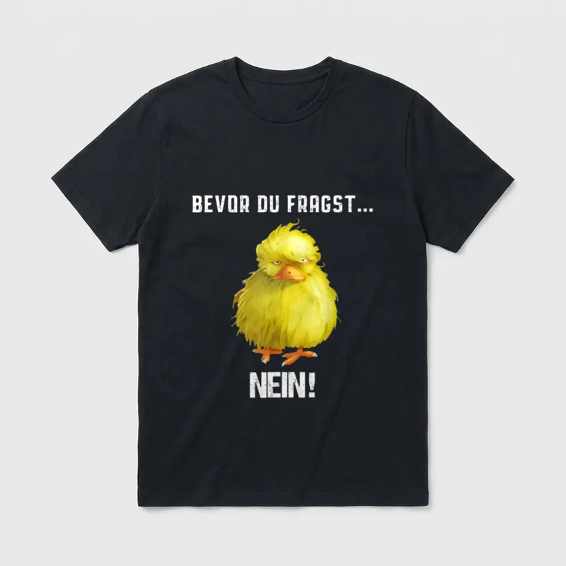 Bevor du fragst Nein Faultier, Frosch & Co. T-Shirt – Klassisches T-Shirt in Schwarz