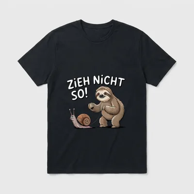 Faultier Humor Spruch Zieh T-Shirt – Klassisches T-Shirt in Schwarz
