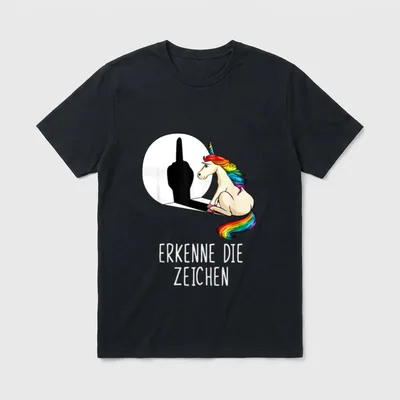 Lustiger Spruch Einhorn Erkenne T-Shirt – Klassisches T-Shirt in Schwarz