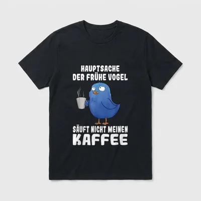 Kaffee Frühe Vogel Eule T-Shirt – Klassisches T-Shirt in Schwarz