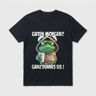Lustiger Spruch Guten Morgen? T-Shirt – Klassisches T-Shirt in Schwarz