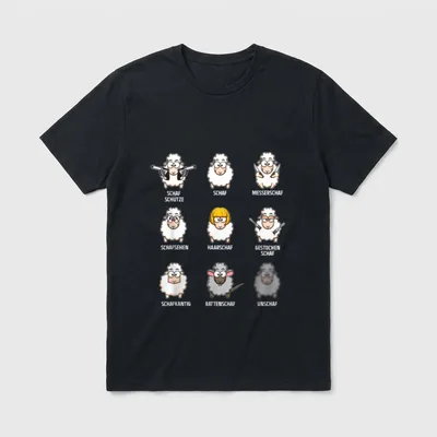 Witzige Schafe Wortspiel Schaf T-Shirt – Klassisches T-Shirt in Schwarz