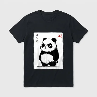 Kawaii Panda Tinte Japanische T-Shirt – Klassisches T-Shirt in Schwarz