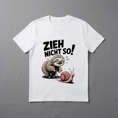 Lustiger Faultier Spruch Zieh T-Shirt – Klassisches T-Shirt in Schwarz