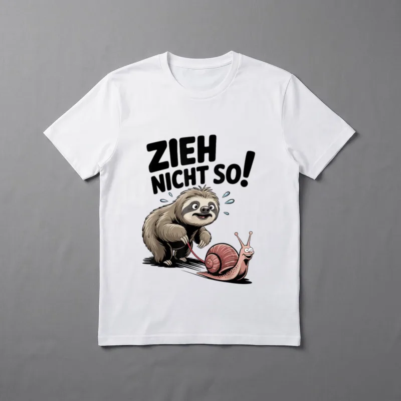 Lustiger Faultier Spruch Zieh T-Shirt – Klassisches T-Shirt in Schwarz