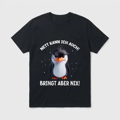 Nett kann ich auch! Faultier, Frosch & Co. T-Shirt – Klassisches T-Shirt in Schwarz