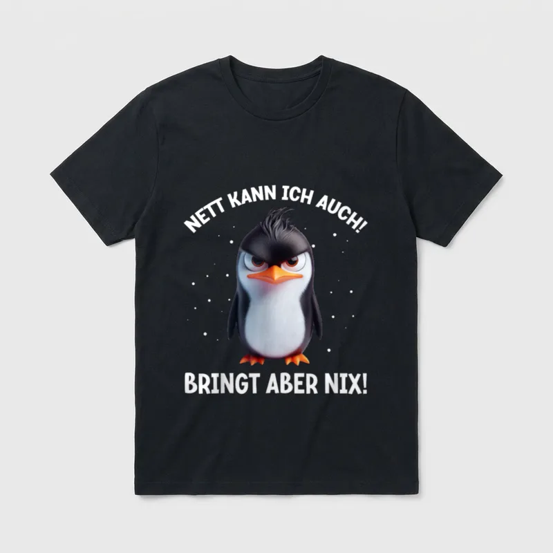 Nett kann ich auch! Faultier, Frosch & Co. T-Shirt – Klassisches T-Shirt in Schwarz