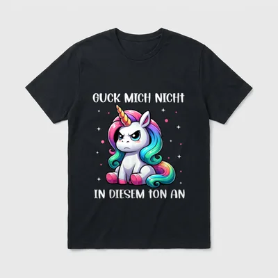 Witziges Einhorn T-Shirt – Klassisches T-Shirt in Schwarz