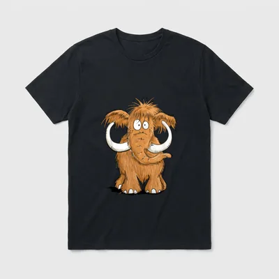 Lustiges Mammut Cartoon Urzeit T-Shirt – Klassisches T-Shirt in Schwarz