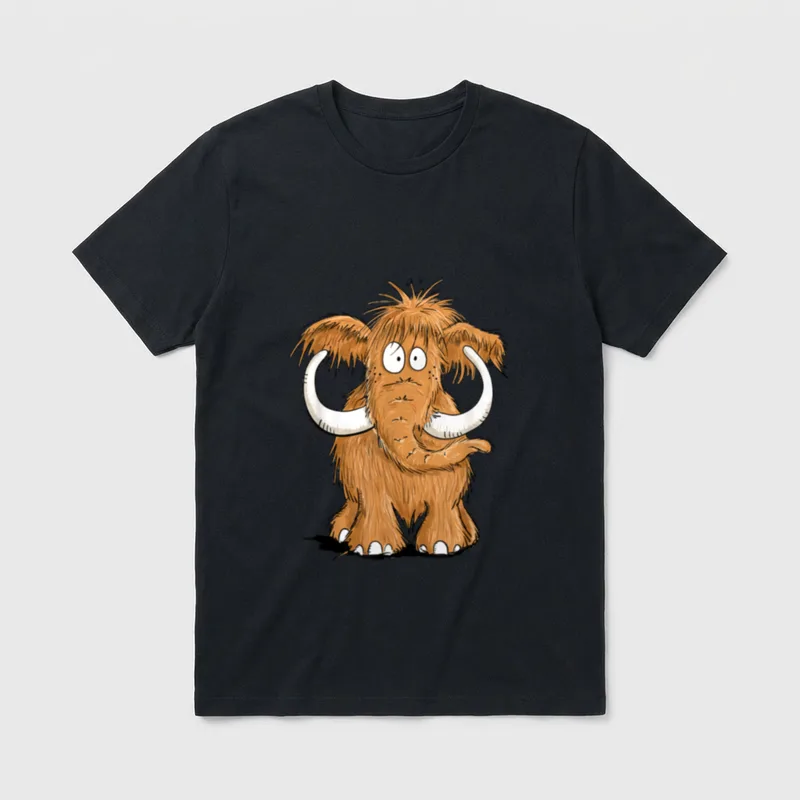 Lustiges Mammut Cartoon Urzeit T-Shirt – Klassisches T-Shirt in Schwarz