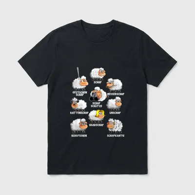 Witziges Schaf Messerschaf Rattenschaf T-Shirt – Klassisches T-Shirt in Schwarz