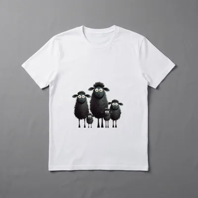 Lustig aussehendes Schaf T-Shirt – Klassisches T-Shirt in Schwarz