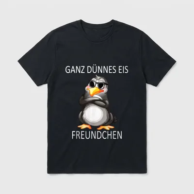 Lustiger Pinguin Spruch & T-Shirt – Klassisches T-Shirt in Schwarz