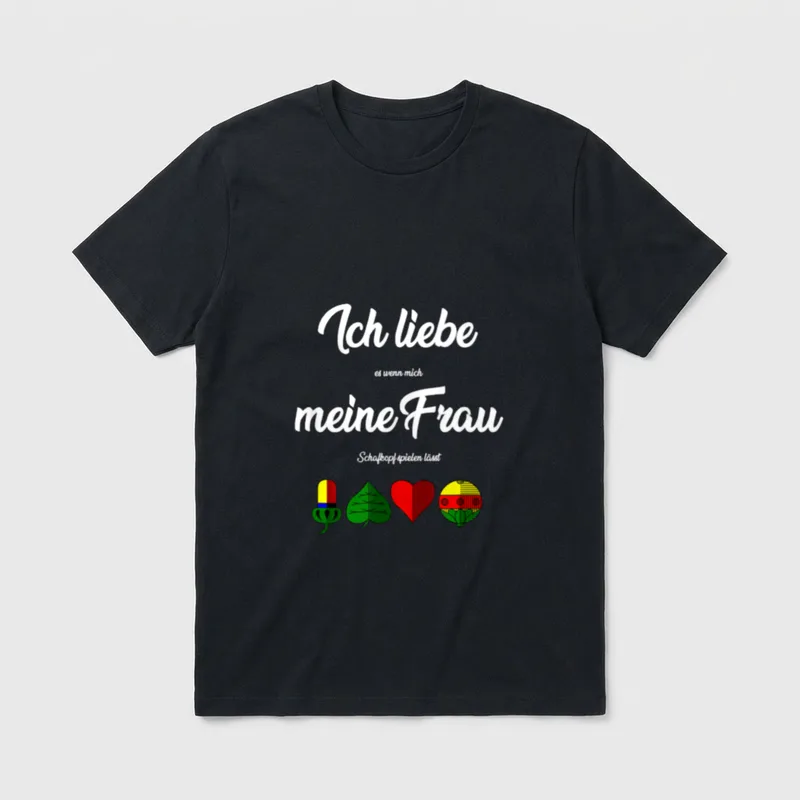Lustiges Schafkopf Kartenspiel Bayrisches T-Shirt – Klassisches T-Shirt in Schwarz