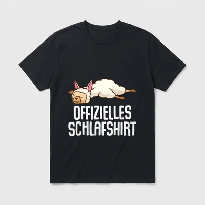 Offizielles Schlafshirt Pyjama Lama T-Shirt – Klassisches T-Shirt in Schwarz