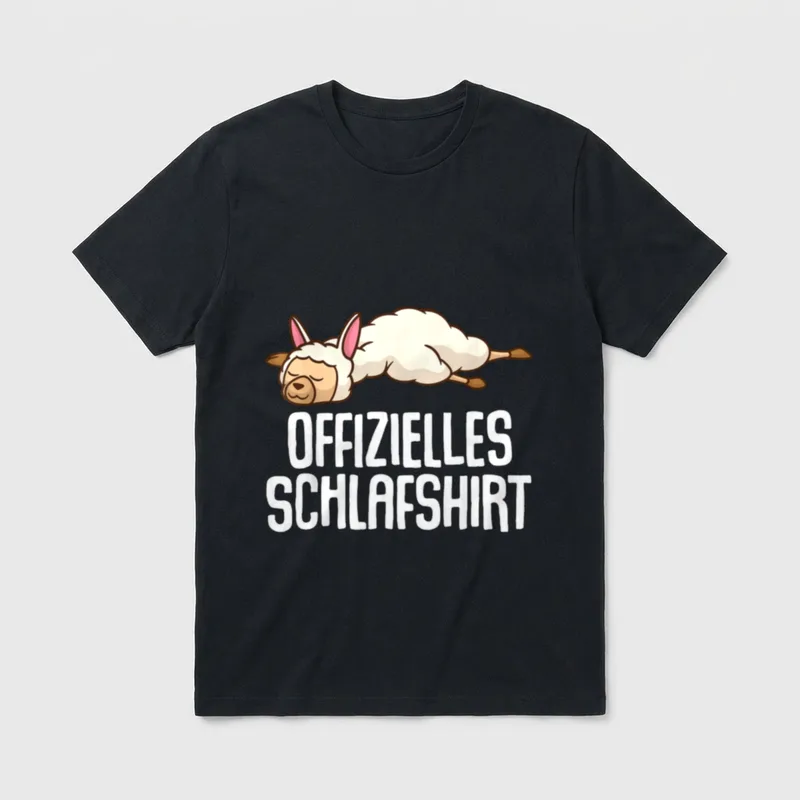 Offizielles Schlafshirt Pyjama Lama T-Shirt – Klassisches T-Shirt in Schwarz
