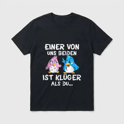 Lustige Vogel Streit T-Shirt – Klassisches T-Shirt in Schwarz