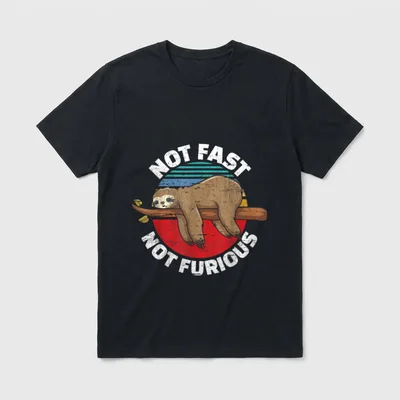 Lustig Faultier Design Not T-Shirt – Klassisches T-Shirt in Schwarz