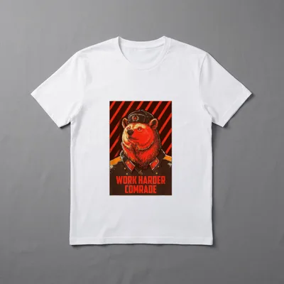 Bär Uschanka Lustiger Spruch T-Shirt – Klassisches T-Shirt in Schwarz
