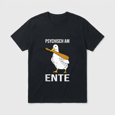 Psychisch am Ente lustiges Faultier, Frosch & Co. T-Shirt – Klassisches T-Shirt in Schwarz
