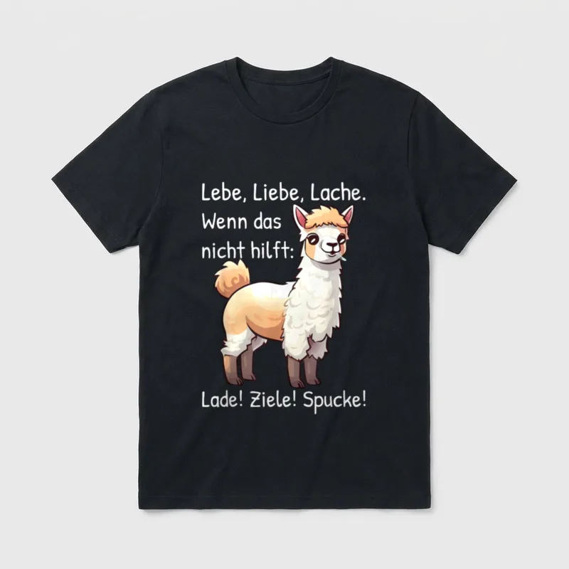 Lama Spruch Alpaka Lama T-Shirt – Klassisches T-Shirt in Schwarz