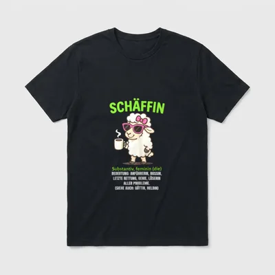 Schäffin Definition Lustiges Schaf T-Shirt – Klassisches T-Shirt in Schwarz
