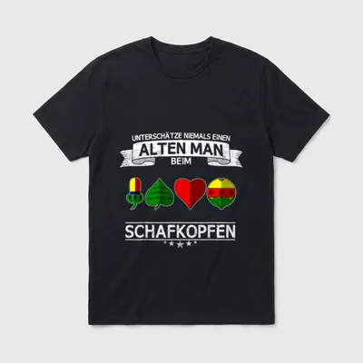 Schafkopf Schafkopfen Kartenspiel Spruch T-Shirt – Klassisches T-Shirt in Schwarz