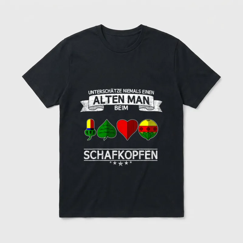 Schafkopf Schafkopfen Kartenspiel Spruch T-Shirt – Klassisches T-Shirt in Schwarz