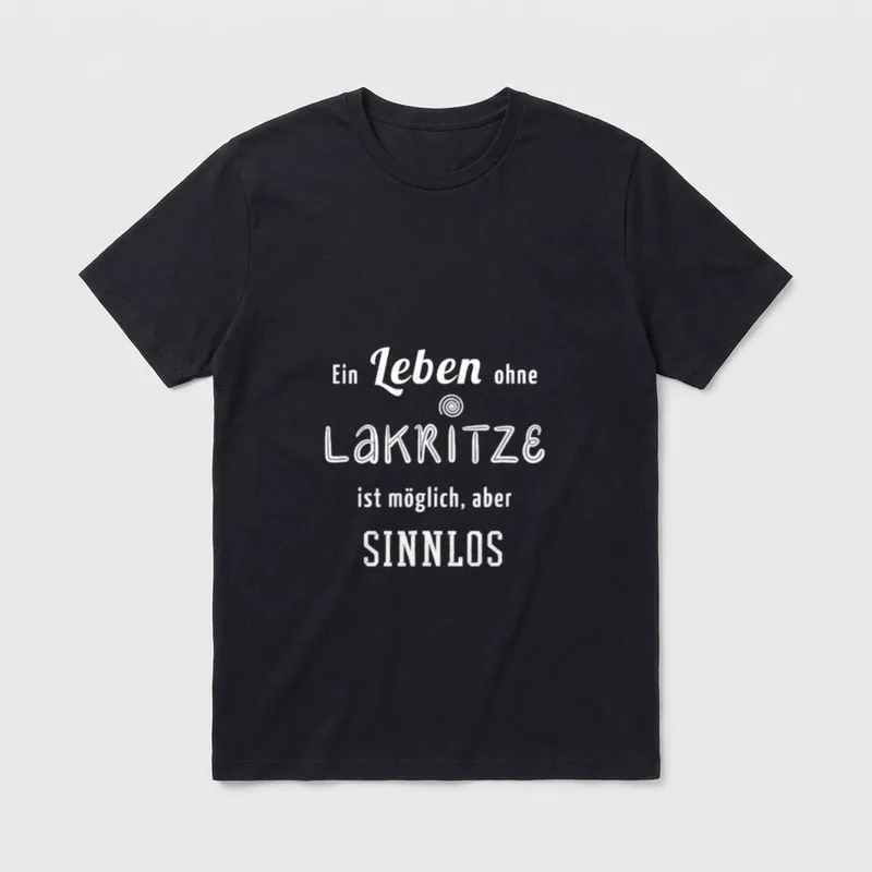 Lakritze Spruch lustig Süßholz T-Shirt – Klassisches T-Shirt in Schwarz