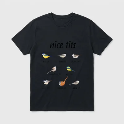 Lustiges Vogelbeobachtungsgeschenk Nice Tits T-Shirt – Klassisches T-Shirt in Schwarz