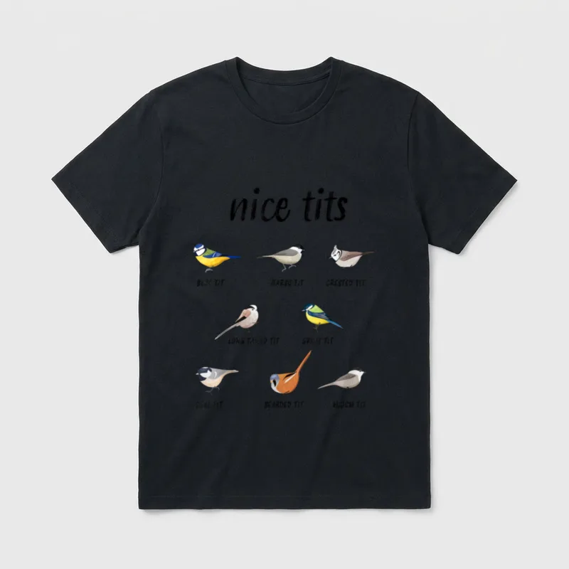 Lustiges Vogelbeobachtungsgeschenk Nice Tits T-Shirt – Klassisches T-Shirt in Schwarz