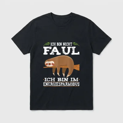 Ich Bin Nicht Faul Energiesparmodus T-Shirt – Klassisches T-Shirt in Schwarz