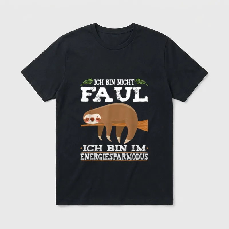 Ich Bin Nicht Faul Energiesparmodus T-Shirt – Klassisches T-Shirt in Schwarz