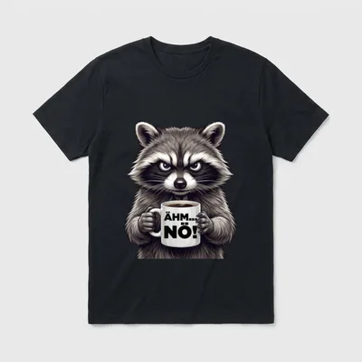Grimmiger Waschbär Ähm Nö! T-Shirt – Klassisches T-Shirt in Schwarz